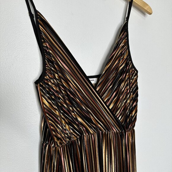 Amanda Uprichard Sleeveless Midi Dress Size S Striped V Neck - Picture 4 of 11